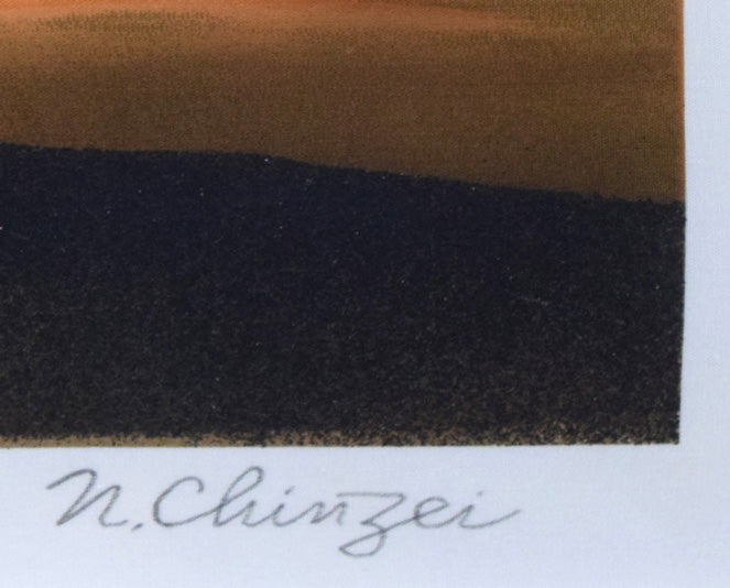 鎮西直秀「翔映乙女峠」美術京友禅染 サイン部分拡大画像