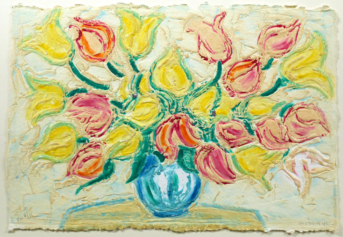 アンドレ コタボ(Andre COTTAVOZ)「チューリップ」カーボランダム 作品全体画像