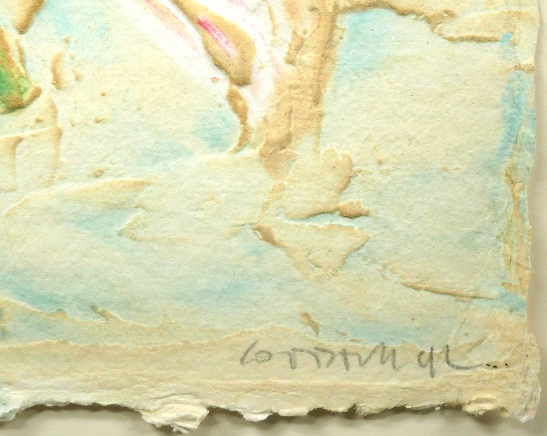 アンドレ コタボ(Andre COTTAVOZ)「チューリップ」カーボランダム 本人直筆鉛筆サイン入り