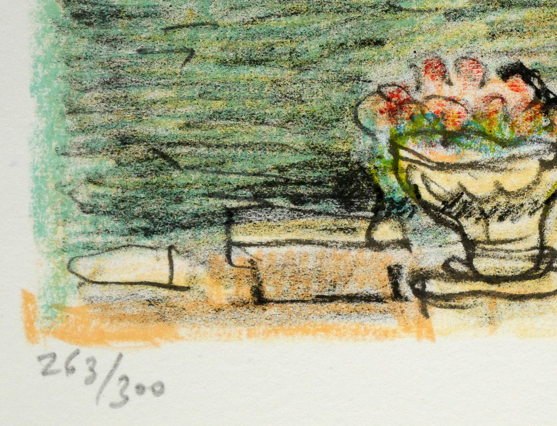 アンドレ コタボ(COTTAVOZ)「シュノンソー城(フランス)」リトグラフ 限定番号(ed,263/300)