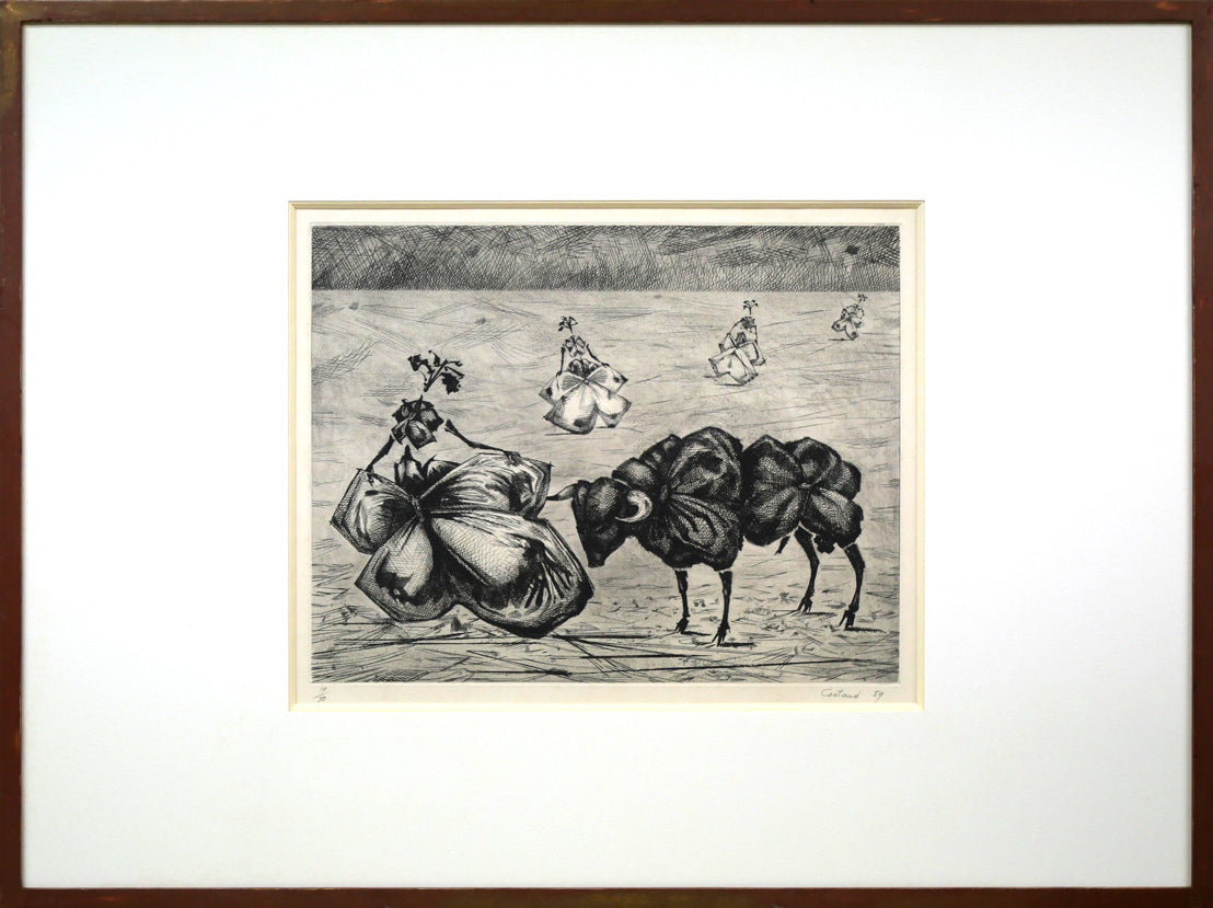 ルシアン クートー(Lucien COUTAUD)「花の闘牛(Corrida fleurie)」銅版画