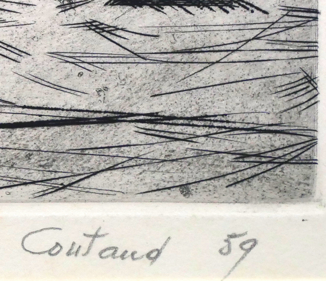 ルシアン クートー(Lucien COUTAUD)「花の闘牛(Corrida fleurie)」銅版画 本人直筆鉛筆サイン、年記(1959年作)