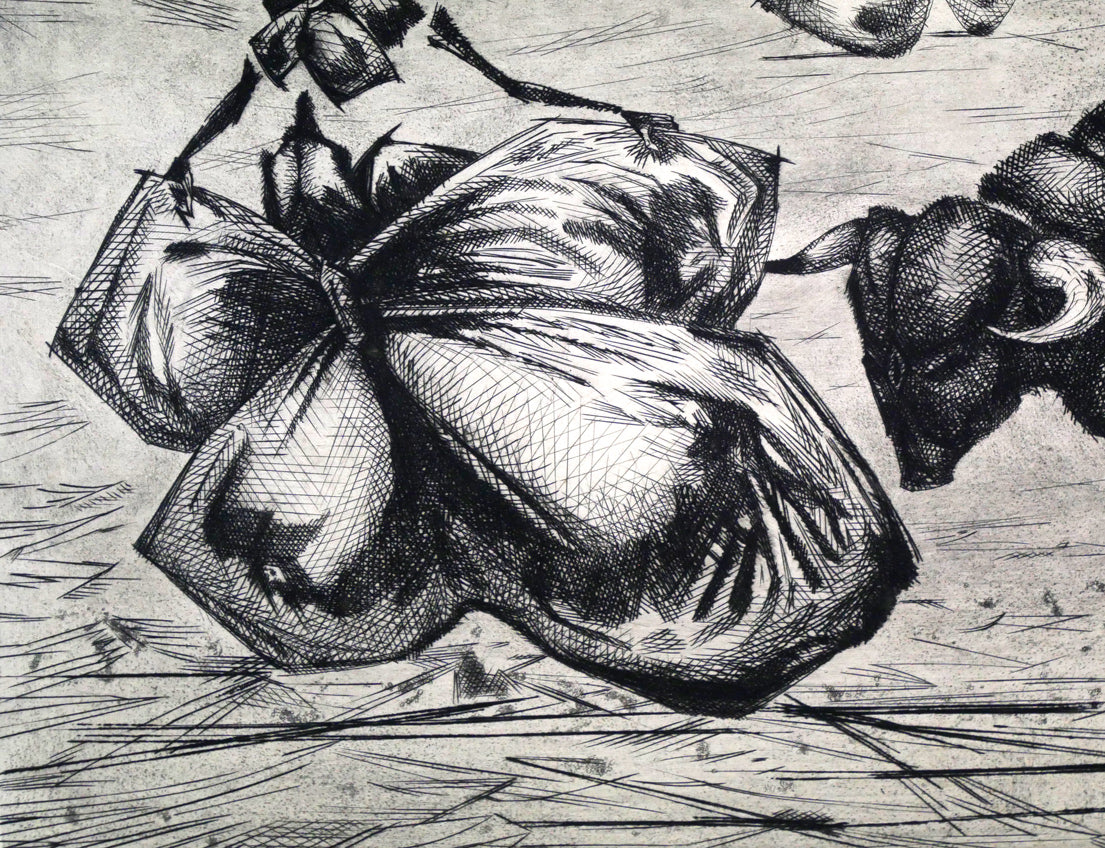 ルシアン クートー(Lucien COUTAUD)「花の闘牛(Corrida fleurie)」銅版画 拡大画像3