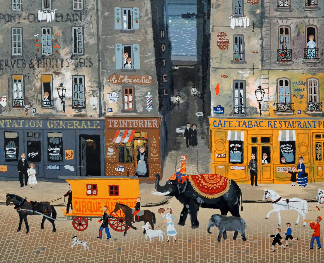 ミッシェル ドラクロワ(Michel DELACROIX)「サーカスの行進」シルクスクリーン版画 拡大画像3