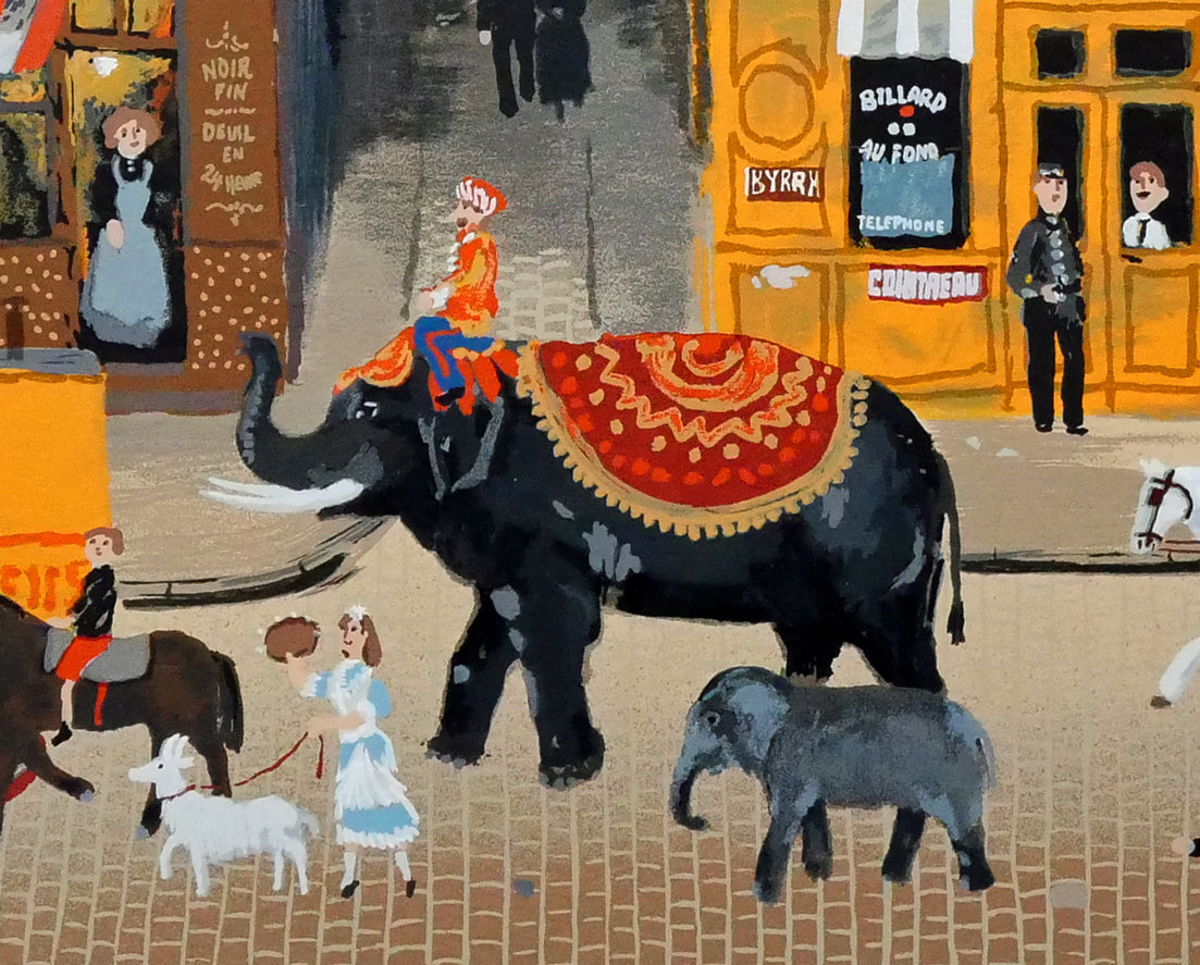 ミッシェル ドラクロワ(Michel DELACROIX)「サーカスの行進」シルクスクリーン版画 拡大画像4