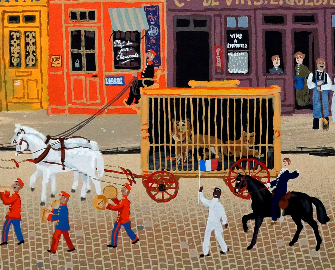 ミッシェル ドラクロワ(Michel DELACROIX)「サーカスの行進」シルクスクリーン版画 拡大画像8