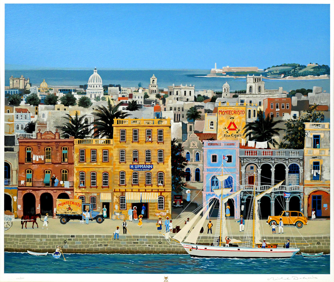 ミッシェル ドラクロワ(Michel DELACROIX)「ラ・ハバナ」シルクスクリーン版画・限定サイン入り 作品全体画像
