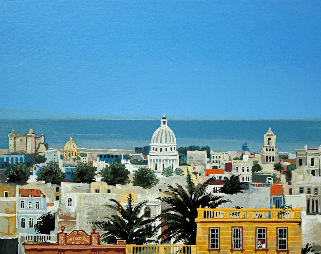 ミッシェル ドラクロワ(Michel DELACROIX)「ラ・ハバナ」シルクスクリーン版画・限定サイン入り 拡大画像1