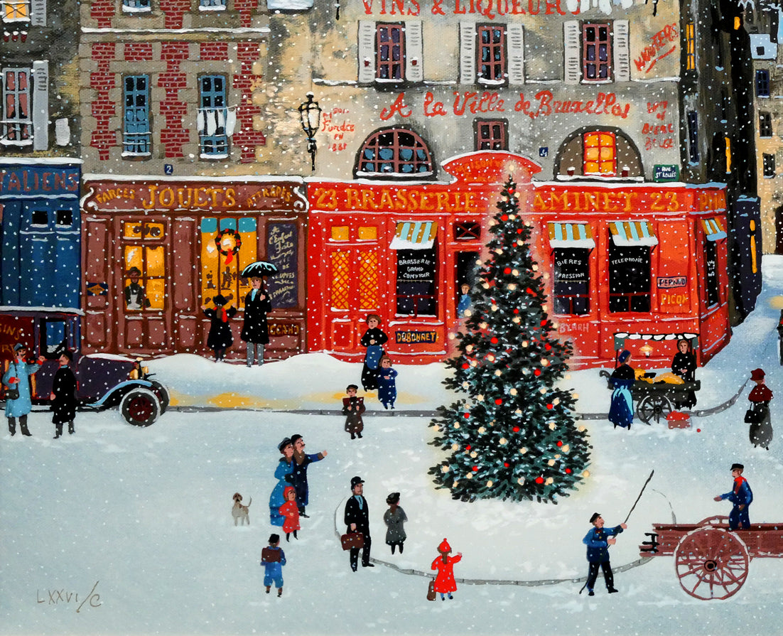 ミッシェル ドラクロワ「ノエル ノエル」キャンバスにシルクスクリーン版画 拡大画像4