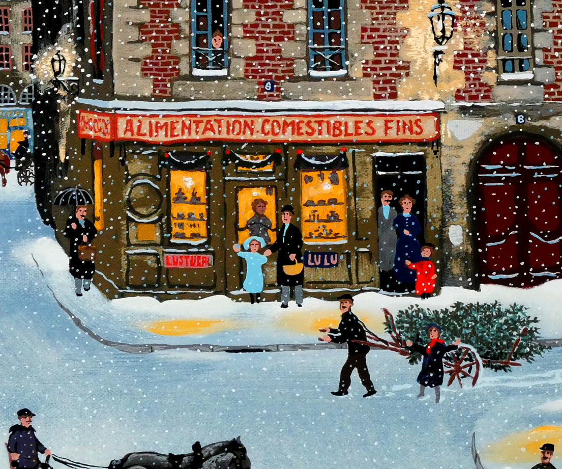 ミッシェル ドラクロワ「ノエル ノエル」キャンバスにシルクスクリーン版画 拡大画像8