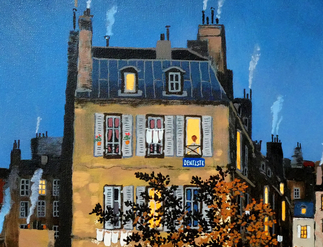 ミッシェル ドラクロワ「パリス アイ ラブ」キャンバスにシルクスクリーン版画 拡大画像2