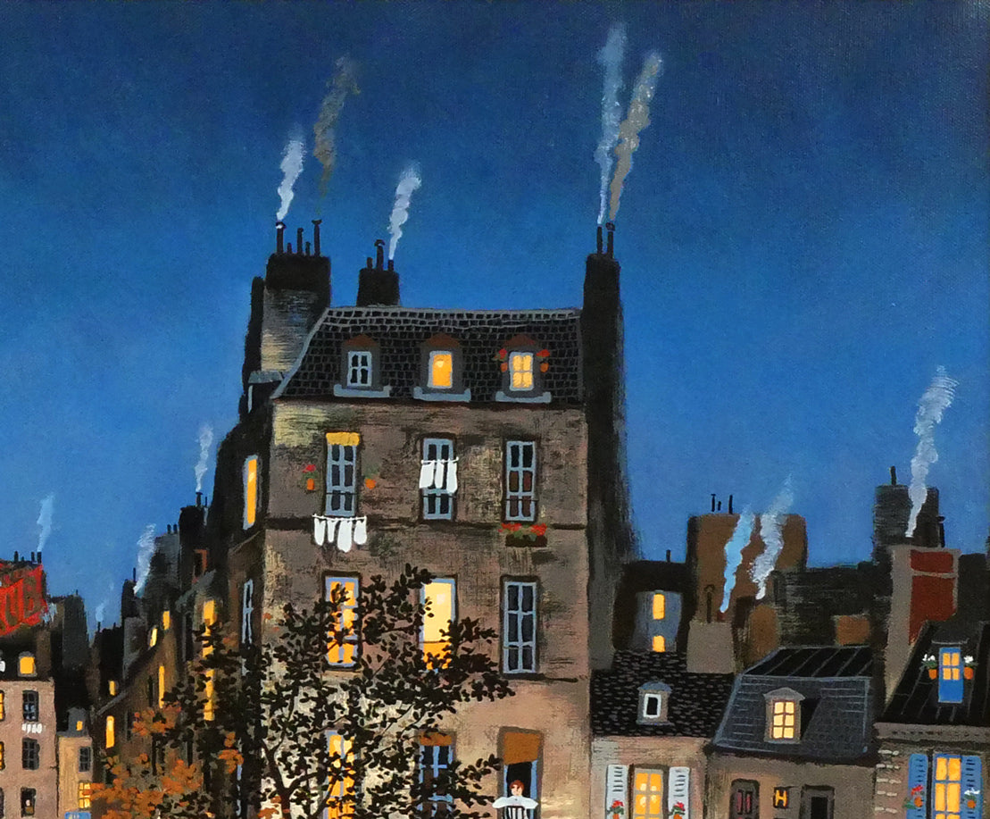 ミッシェル ドラクロワ「パリス アイ ラブ」キャンバスにシルクスクリーン版画 拡大画像3