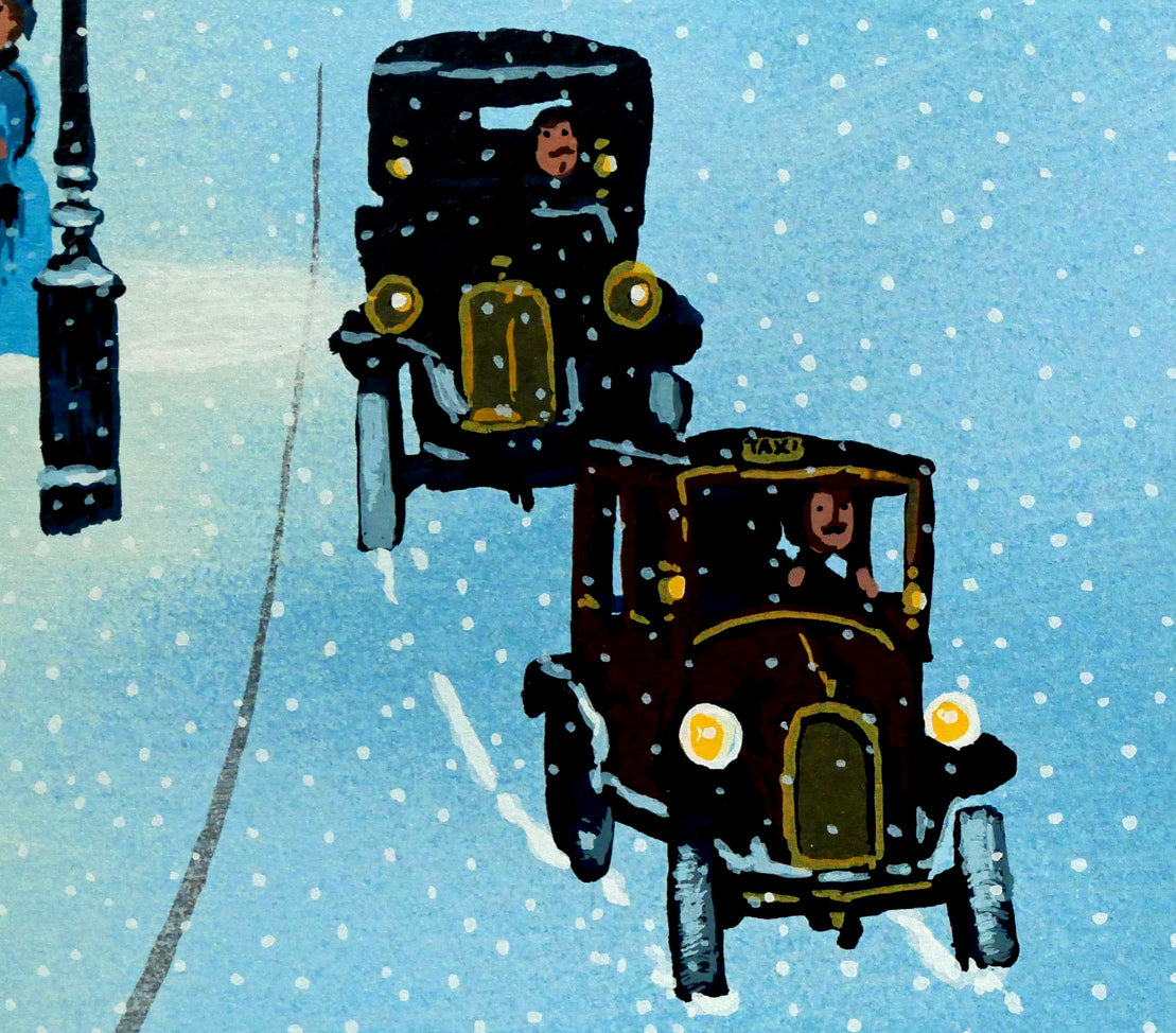 ミッシェル ドラクロワ(Michel DELACROIX)「オペラ座付近:「少年時代のパリ」より冬」シルクスクリーン版画・限定サイン入り 拡大画像5