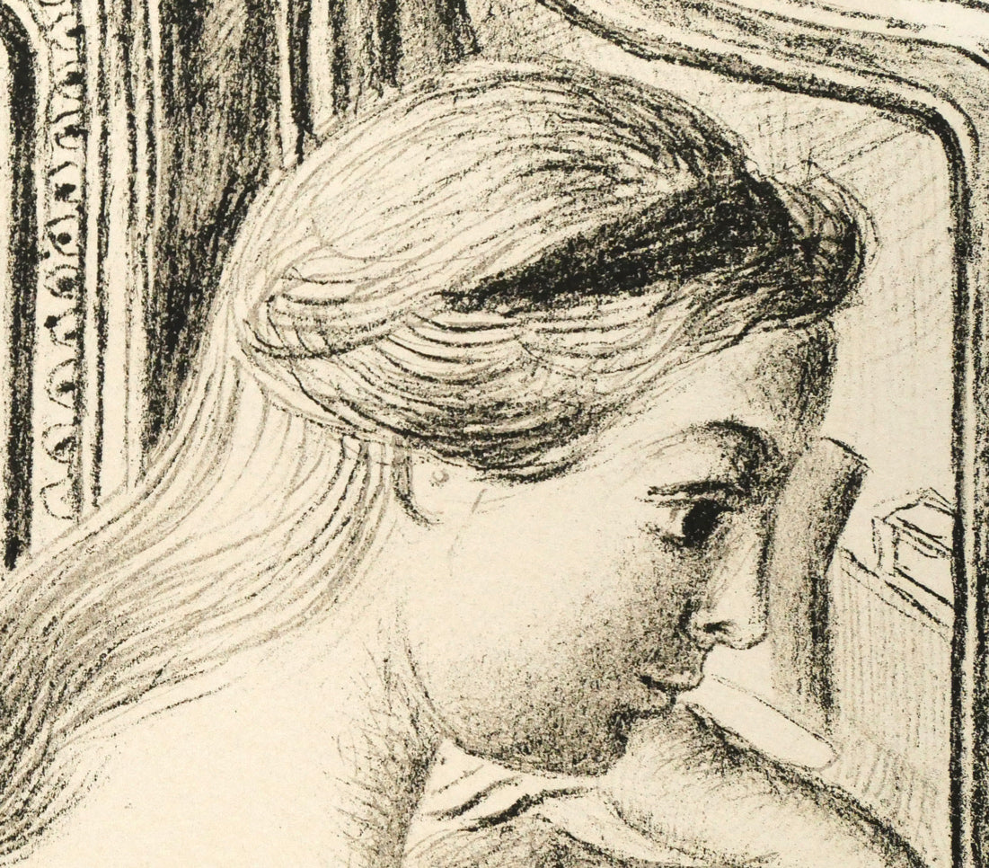 ポール デルヴォー(Paul DELVAUX)「Reflection(二人の裸婦)」リトグラフ 拡大画像3