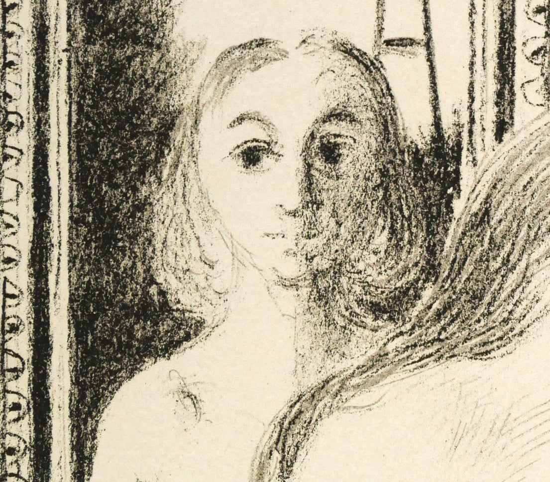 ポール デルヴォー(Paul DELVAUX)「Reflection(二人の裸婦)」リトグラフ 拡大画像2