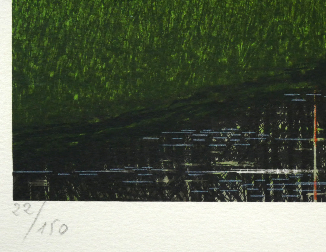 ジャック デペルト(Jacques DEPERTHES)「水辺のグリーン」リトグラフ 限定番号(ed,22/150)