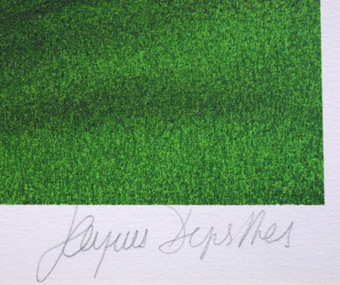 ジャック・デペルト(Jacques DEPERTHES)「17番ホールのバンカー」リトグラフ 本人直筆鉛筆サイン拡大画像