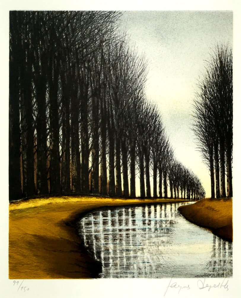 ジャック・デペルト(Jacques DEPERTHES)「小さなキャナル」リトグラフ 作品全体画像