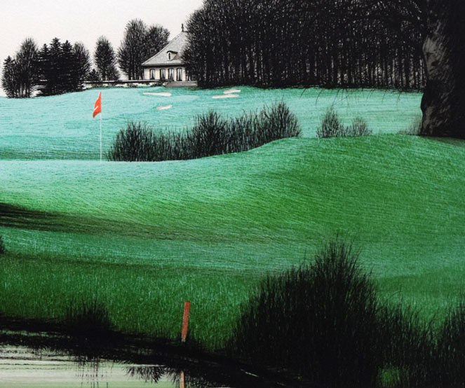 ジャック・デペルト(Jacques DEPERTHES)「ジュネーブのゴルフ16番ホール」リトグラフ 拡大画像4