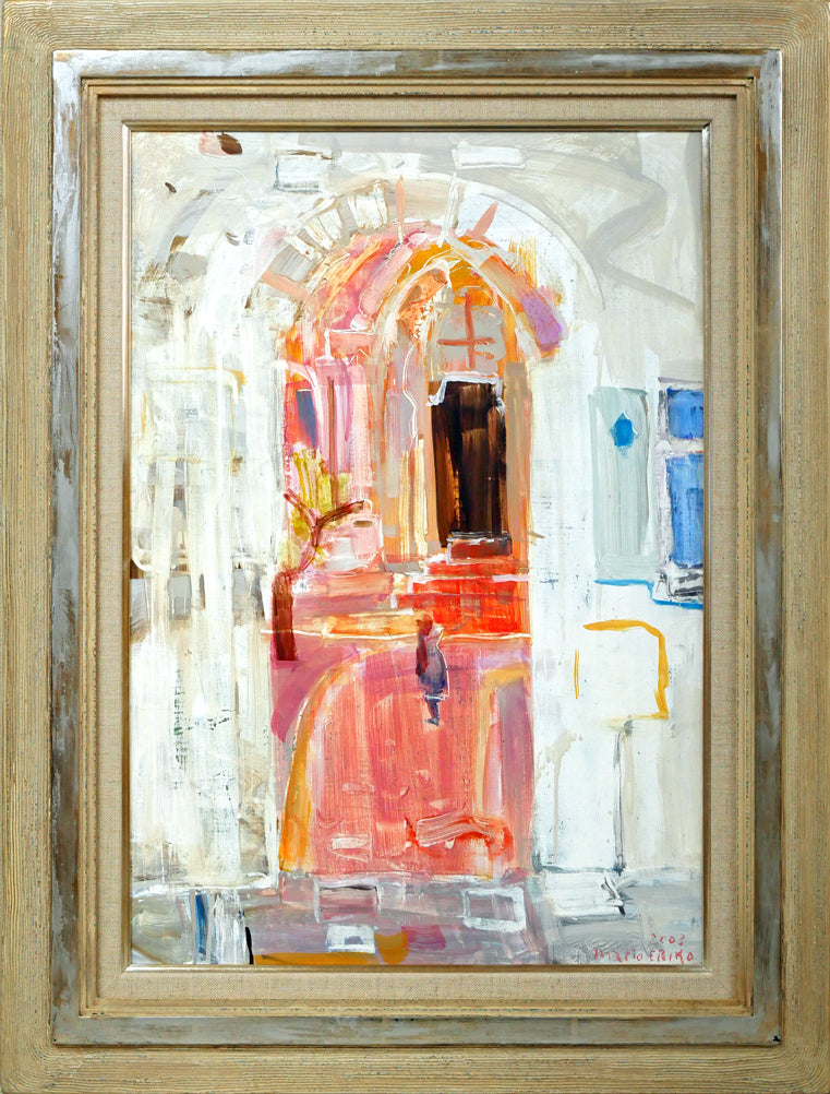 蛯子真理央「シャルトルの街かど(フランス)」油絵・仏P10号