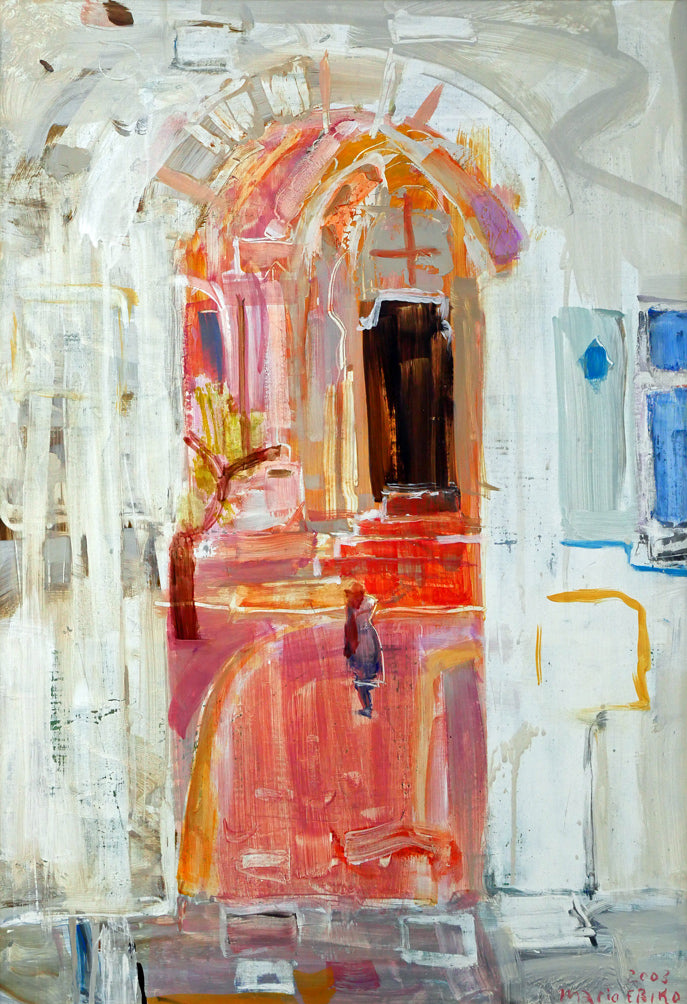 蛯子真理央「シャルトルの街かど(フランス)」油絵・仏P10号 作品全体画像