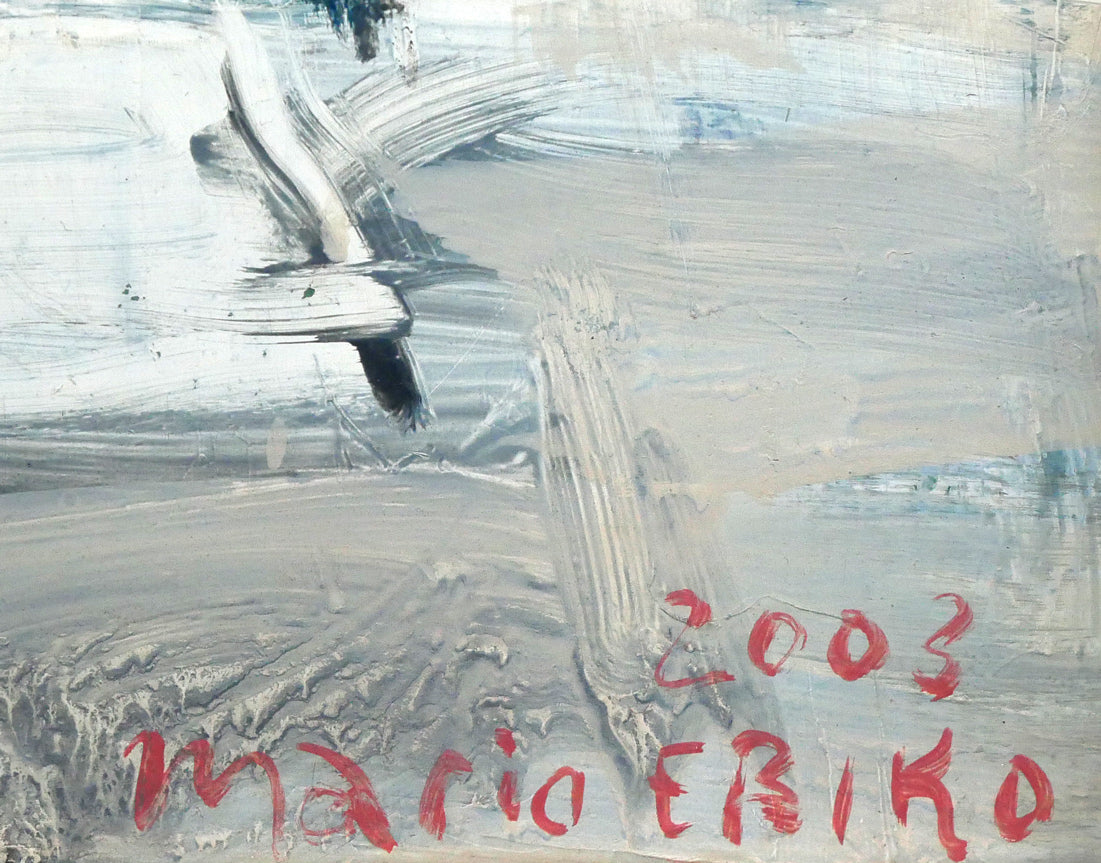 蛯子真理央「シャルトルの街かど(フランス)」油絵・仏P10号 年記(2003年作)、サイン拡大画像