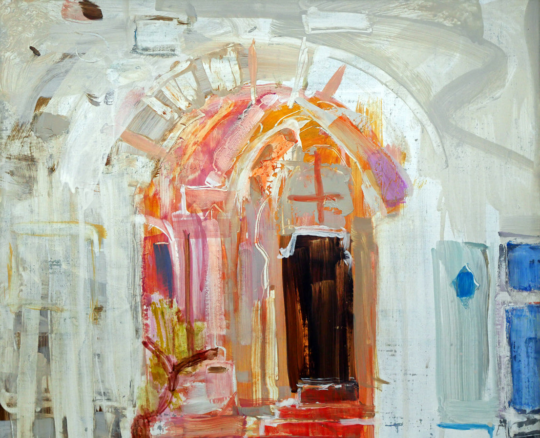 蛯子真理央「シャルトルの街かど(フランス)」油絵・仏P10号 拡大画像1