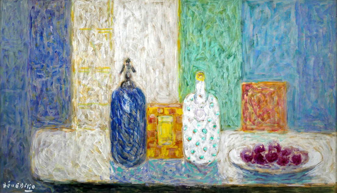 蛯子善悦「卓上の静物」油絵・M8号 作品全体画像