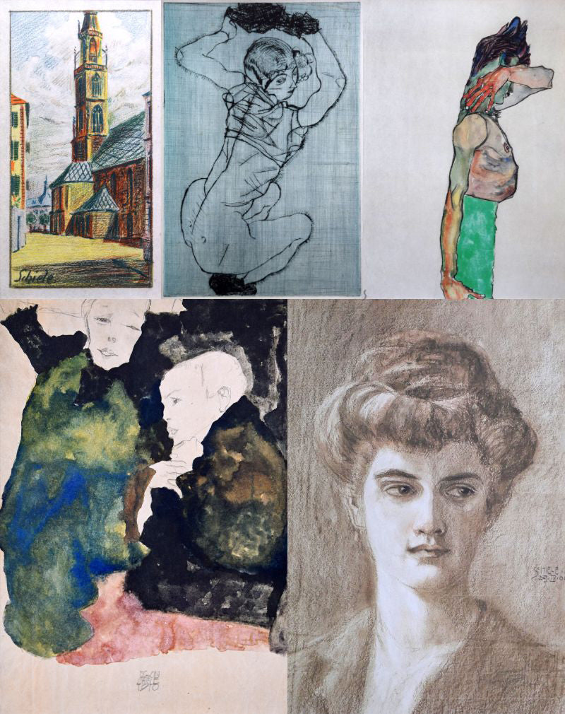 エゴン・シーレ「EGON SCHIELE」リトグラフ・ポートフォリオ(10枚セット額縁付き) 掲載内容1