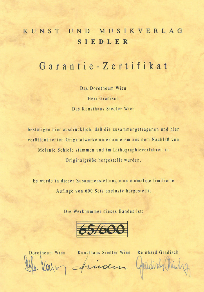 エゴン・シーレ「EGON SCHIELE」リトグラフ・ポートフォリオ(10枚セット額縁付き) 掲載資料3(作品保証書・原本)