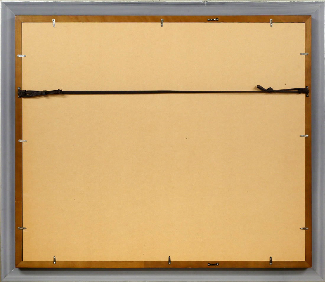 江口徹「向日葵の道」油絵・F20号 額縁裏側画像