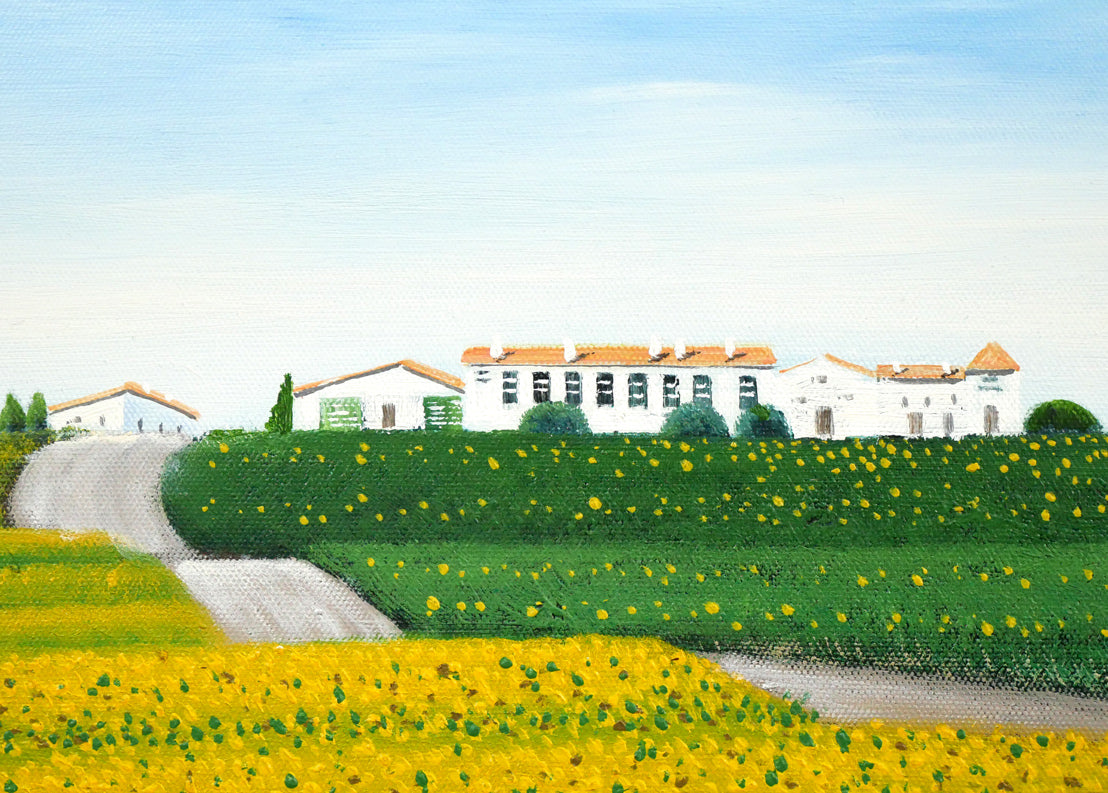 江口徹「向日葵の道」油絵・F20号 拡大画像3