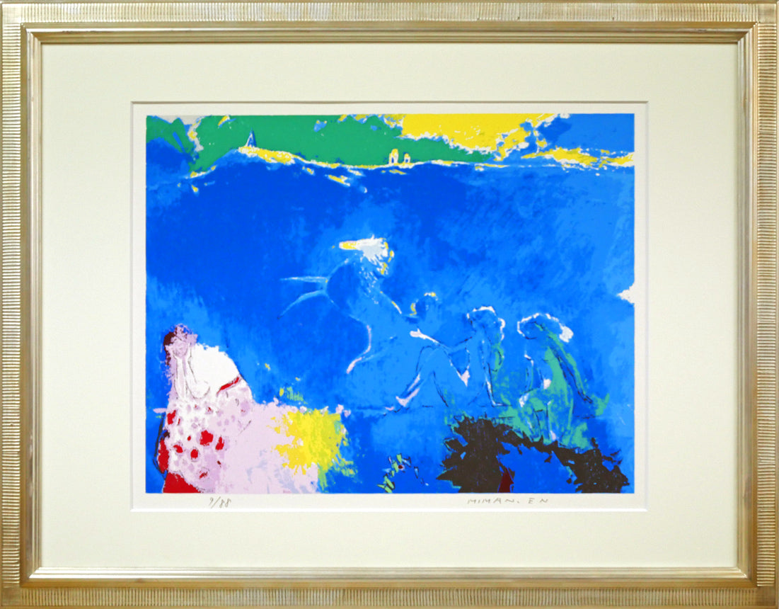 遠藤ミマン「三角点のある風景」シルクスクリーン版画