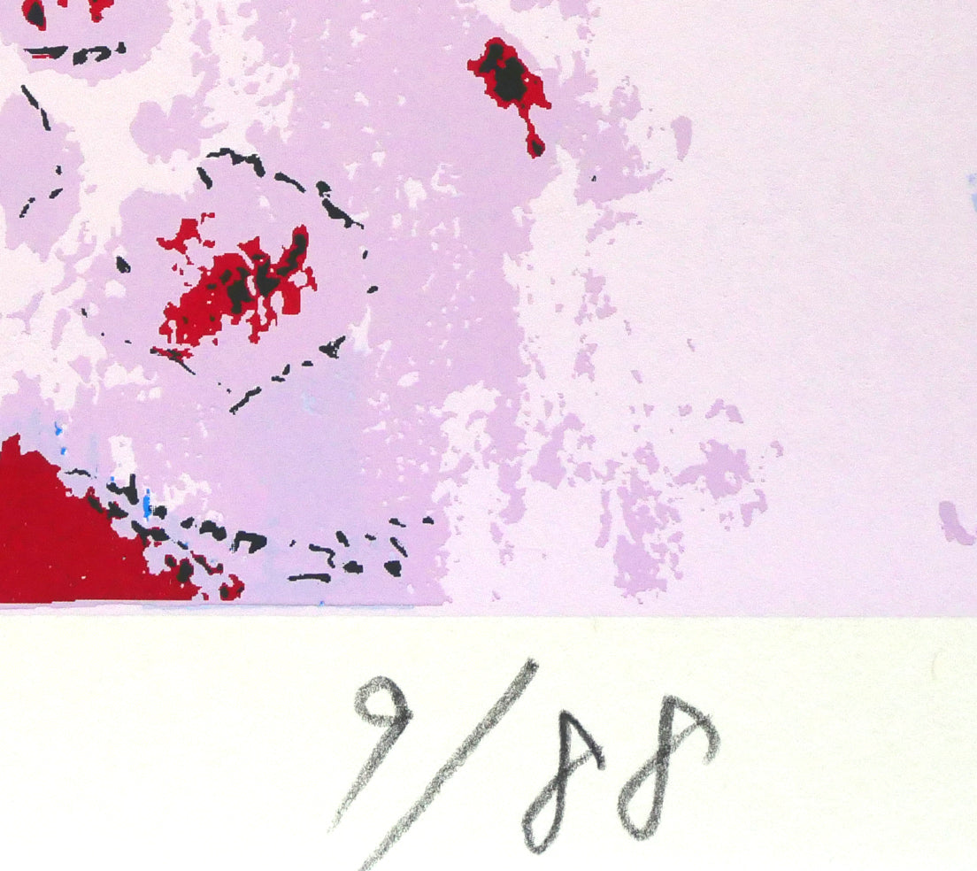 遠藤ミマン「三角点のある風景」シルクスクリーン版画 限定番号(ed,9/88)