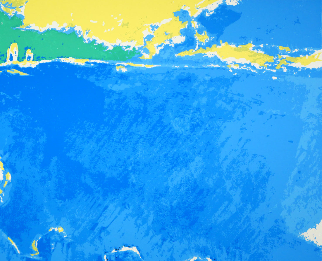 遠藤ミマン「三角点のある風景」シルクスクリーン版画 拡大画像2