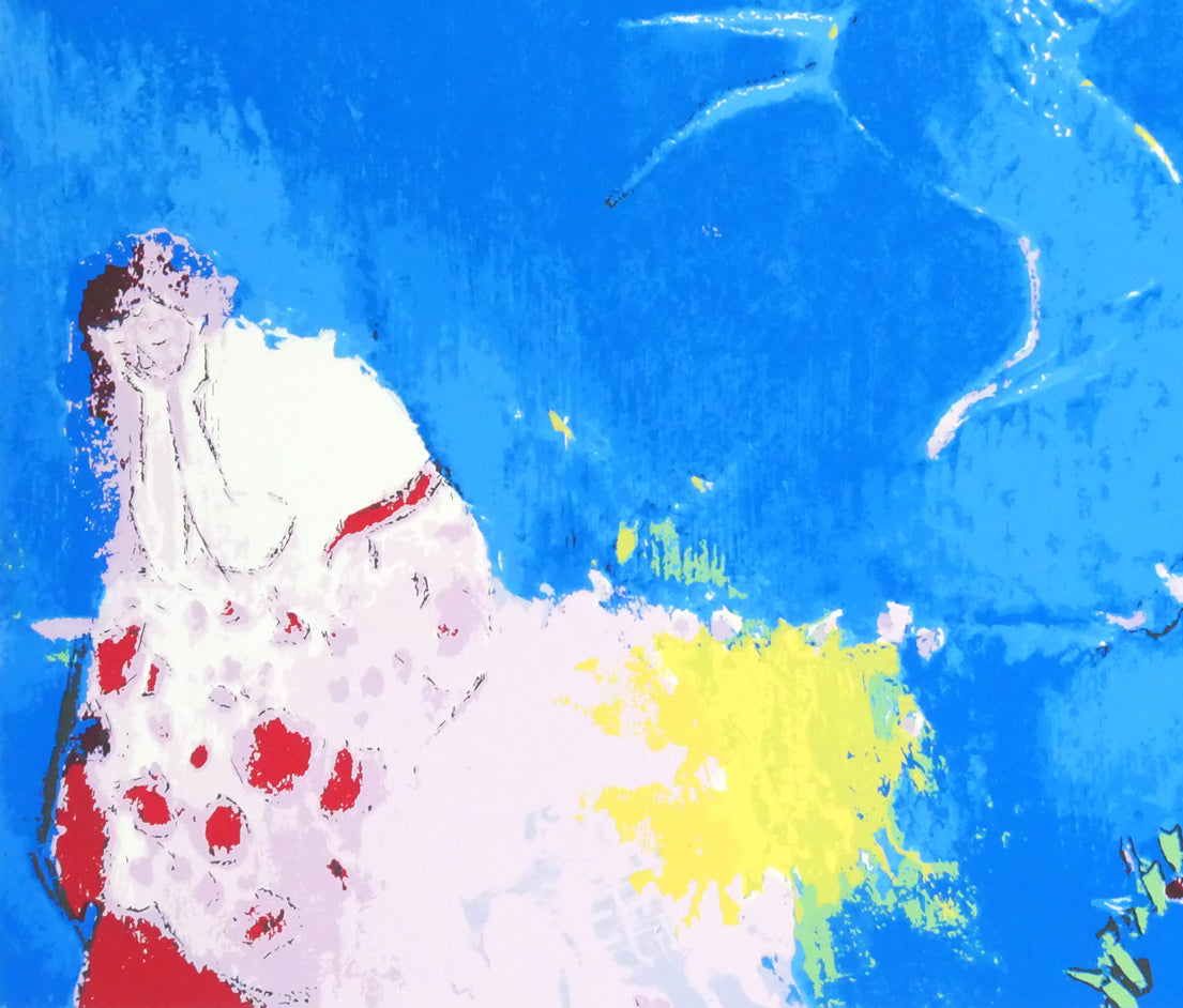 遠藤ミマン「三角点のある風景」シルクスクリーン版画 拡大画像3