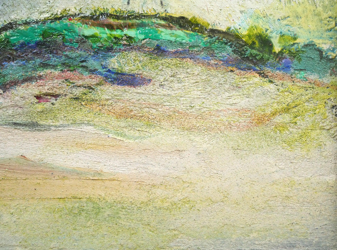 遠藤ミマン「三角点と馬」油絵・F4号 拡大画像4