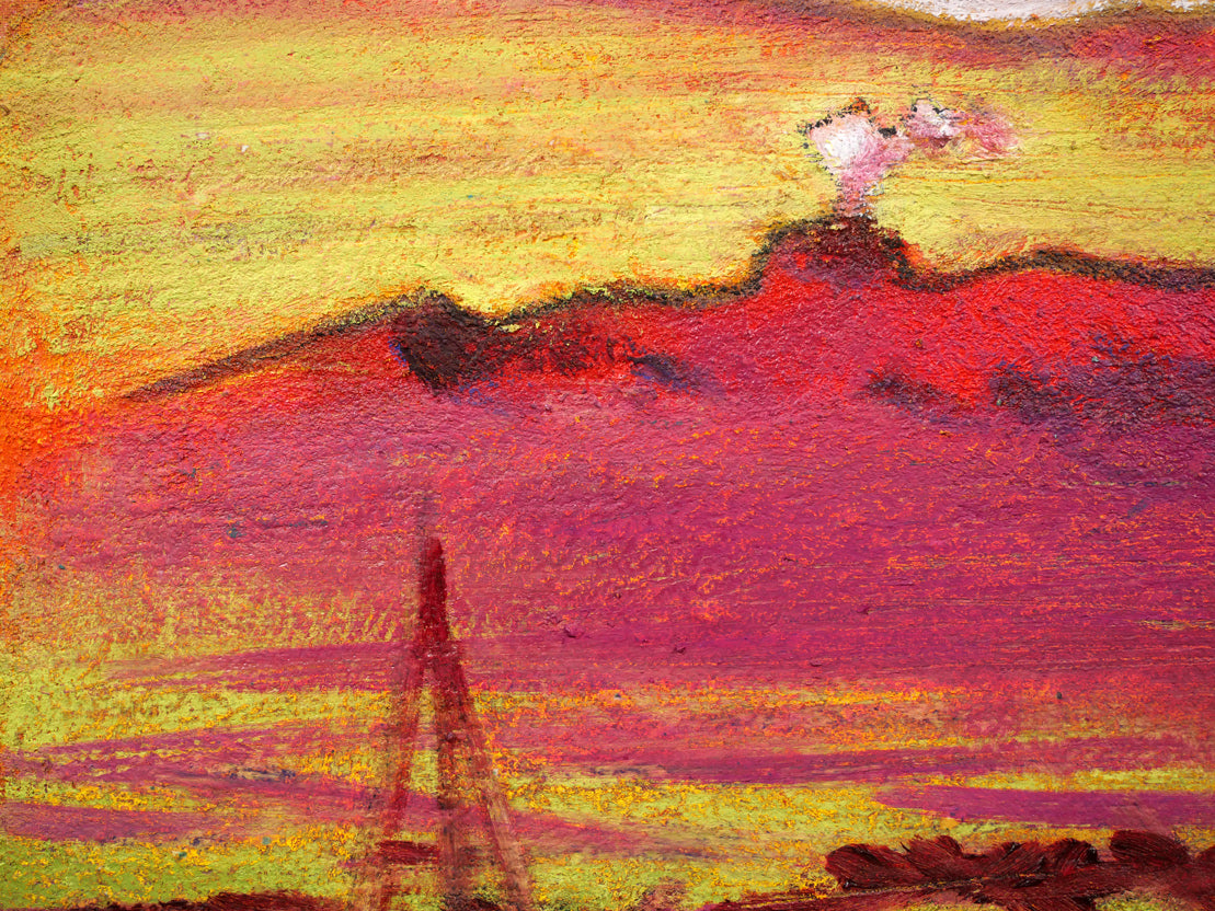 遠藤ミマン「樽前・三角点・馬」油絵・F6号 拡大画像1