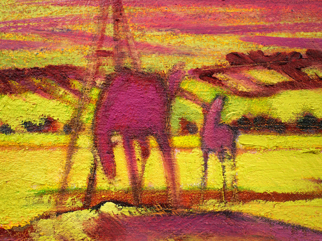 遠藤ミマン「樽前・三角点・馬」油絵・F6号 拡大画像4