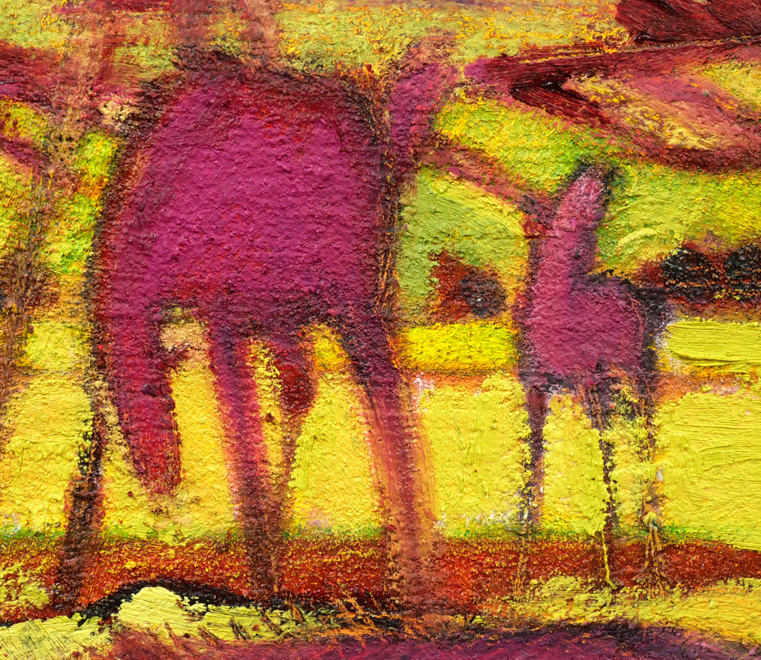 遠藤ミマン「樽前・三角点・馬」油絵・F6号 拡大画像5