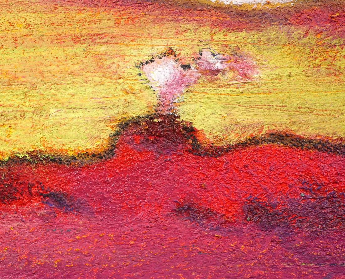 遠藤ミマン「樽前・三角点・馬」油絵・F6号 拡大画像3