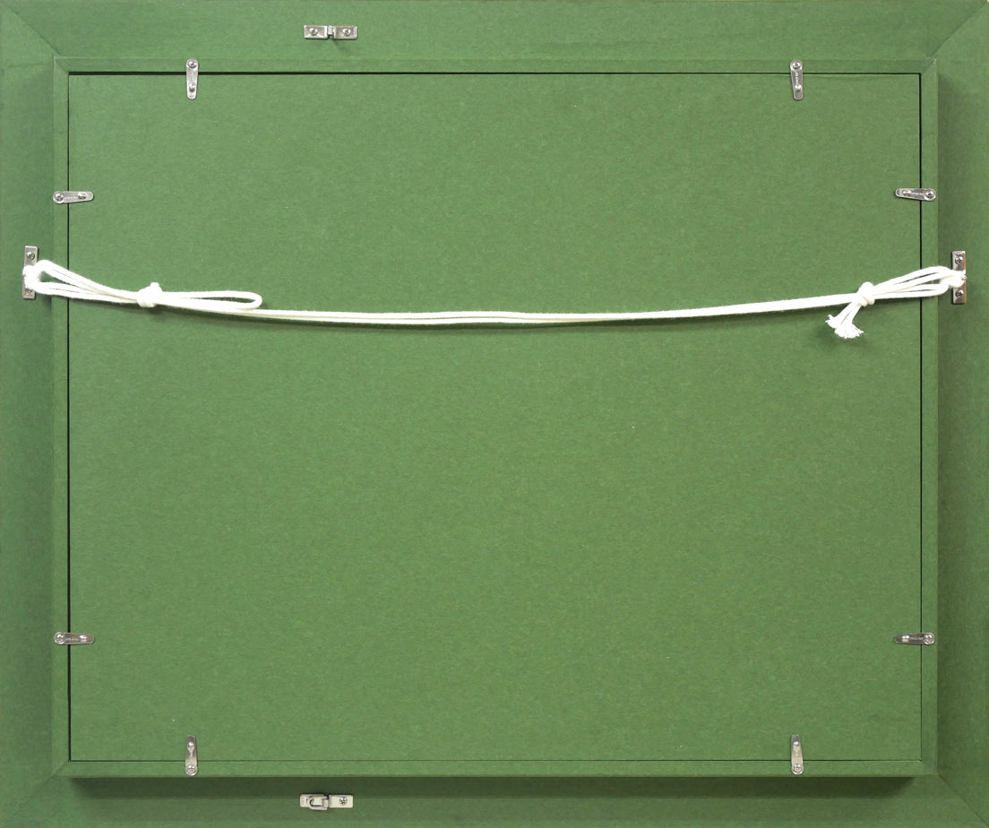 遠藤ミマン「樽前・三角点・馬」油絵・F6号 額縁裏側画像