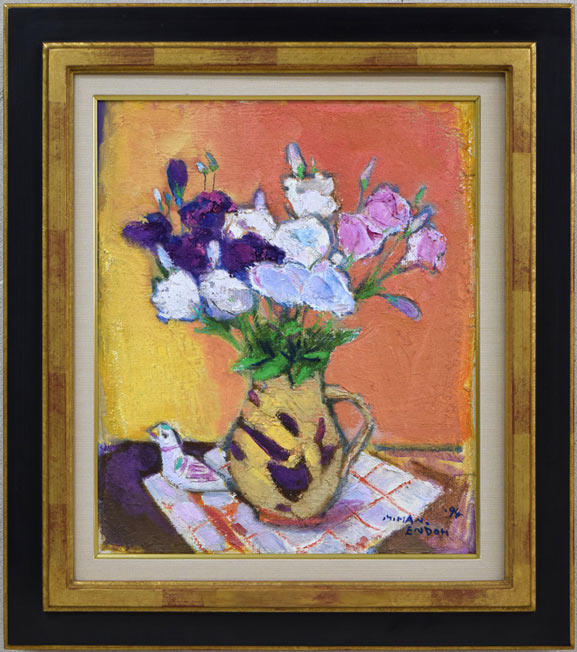 遠藤ミマン「花のまわり」油絵・F8号