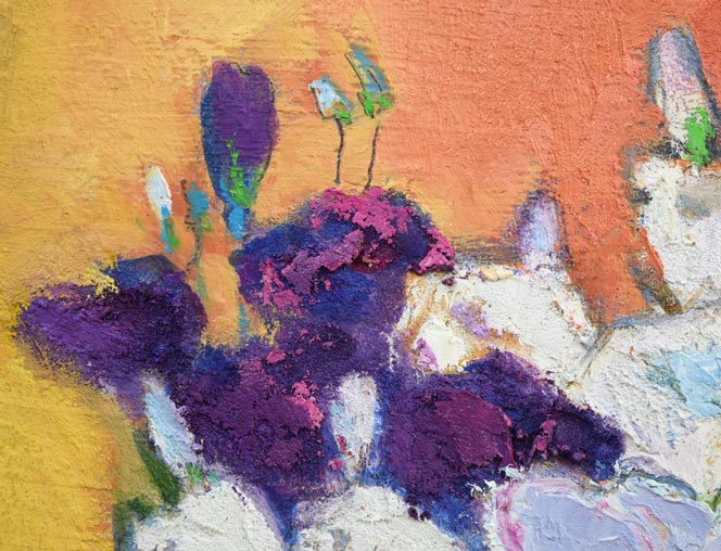 遠藤ミマン「花のまわり」油絵・F8号 拡大画像2