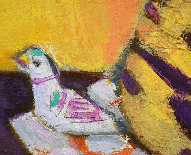 遠藤ミマン「花のまわり」油絵・F8号 拡大画像5