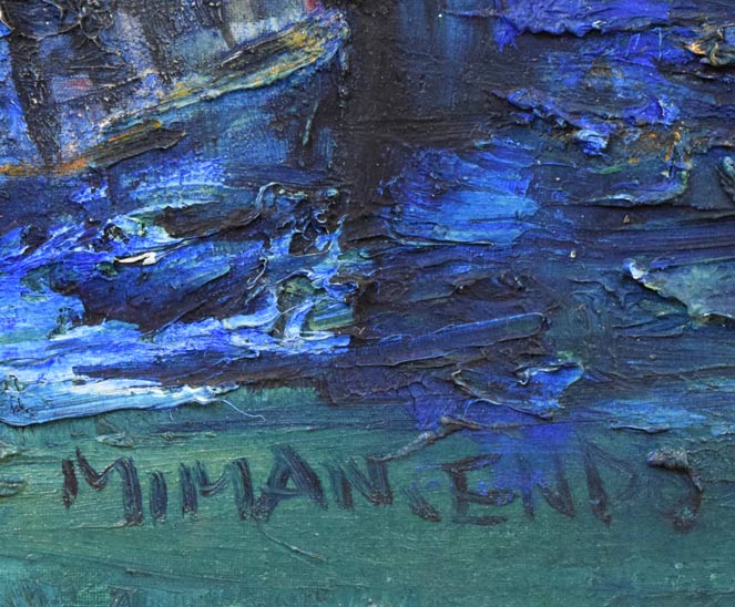 遠藤ミマン「支笏湖(樽前山)」油絵・F6号 サイン拡大画像