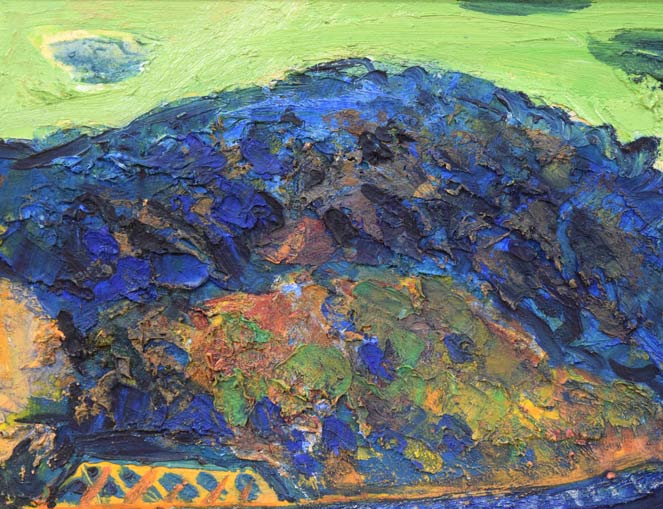 遠藤ミマン「支笏湖(樽前山)」油絵・F6号 拡大画像1