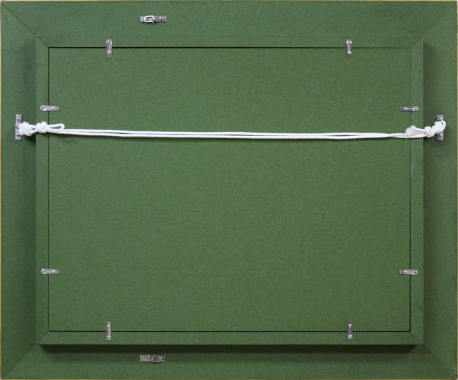 遠藤ミマン「支笏湖」油絵・F6号 額縁裏側画像