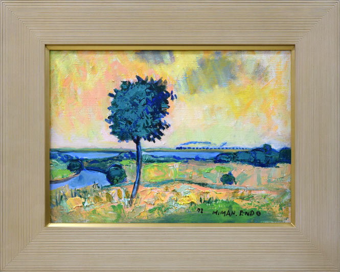 遠藤ミマン「ウトナイ湖(勇払原野)」油絵・F4号