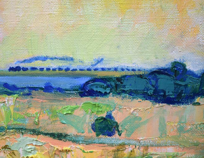 遠藤ミマン「ウトナイ湖(勇払原野)」油絵・F4号 拡大画像3